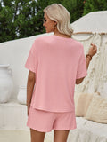 Causal Khaki Ribbed Lounge Set