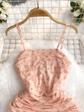 Delicate Straps Starry Blush Ruched Mini Dress