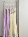 Exquisite Floral Embroidery Cream Colored Mermaid Dress
