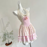 Tiered Ruffles Pink Short Mini Summer Dress