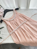 Pearl Embellishments Elegant Pink Dress