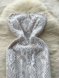 Flared Hem White Mini Lace Dress