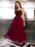 Green Tulle Sequin Mesh Cami Dress