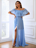 Pastel Elegance Off-Shoulder Prom Dress
