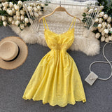 Lace Bright Yellow Eyelet Dress