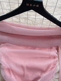 Enchanting Pink Velvet Ruched Mini Dress