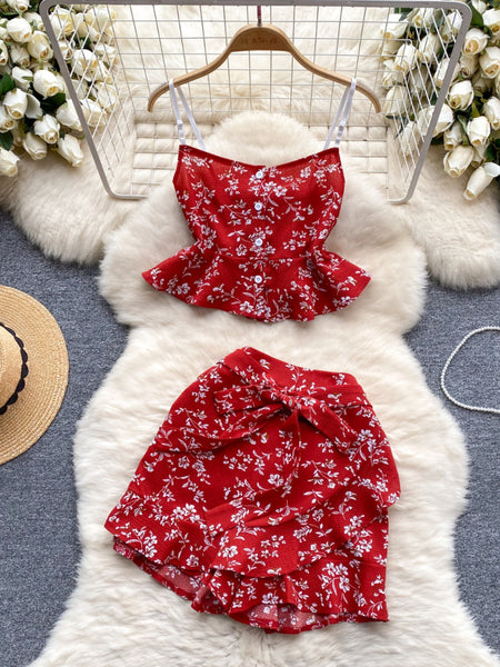 Bloom of Passion Floral Two-Piece Summer Set