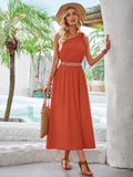 Terracotta One-Shoulder Maxi Dress