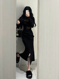 Long Sleeve Black Bodycon Sheer Maxi Dress
