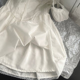 Cute Herringbone Lace Tutu White Dress