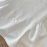 Bow Mini Style White Strapless Dress
