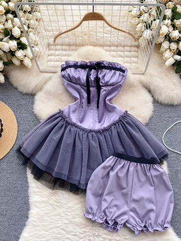 Lavender Tulle Dress with Matching Bloomers