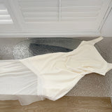 Timeless Ivory Satin Bodycon Maxi Dress