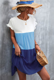 contrast stitching big swing dress