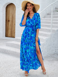 Garden Elegance Flowy Rose Print Maxi Dress