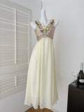 Floral and Gem Embellishments Strapless Long Dress