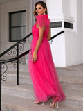 Amorous Pink One-Shoulder Tulle  Dress