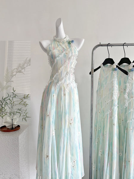 Pastel Tie Dye Print Maxi Dress