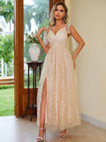 Golden Stardust Asymmetrical Cocktail Dress