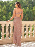 Champagne Shimmer One-Shoulder Formal Dress