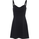 Black Mini Solid A-line Dress