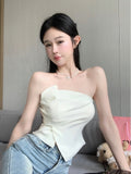 Chic Cream Asymmetrical Top