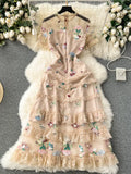 Heirloom Floral Tiered Lace Dress