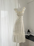 Romantic Lace Polka Dot Long Dress