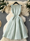 Elegance Mint Floral Embossed Dress
