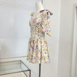 Darling Sweet Bow-Tied Straps Floral Dress