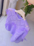 Tulle Bows Pearls Lavender Sweater