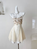 Delicate Pink Lace Trimmed Bolero Floral Dress