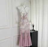 Floral Print Adjustable Straps Maxi Long Dress