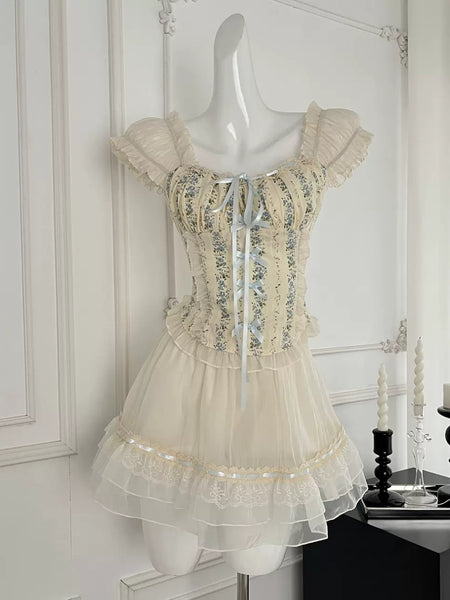 Delicate Floral Details Dazzling Two-Piece Set