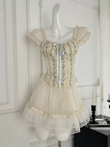 Delicate Floral Details Dazzling Two-Piece Set