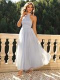 Radiant Rouge Halter Tulle Dress