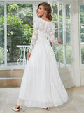 Contrast Lace Chiffon Wedding Dress