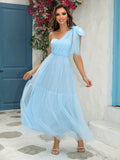 Amorous Pink One-Shoulder Tulle  Dress