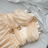 Bows Glamorous Peach Strapless Mini Dress