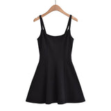 Elegant Scarlet Sleeveless Skater Dress