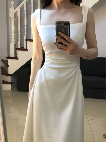 Timeless Elegance Ivory Midi Sundress