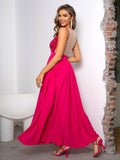 Blush Sequined Bodice Chiffon Dress