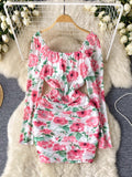 Floral Embrace Charming Tie-Front Dress
