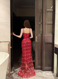 Sexy gauze sequined tassel slim dress skirt