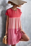 contrast stitching big swing dress
