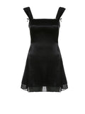 Ruffle-Hemmed Black Mini Dress