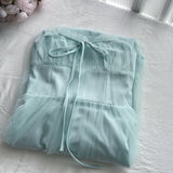 Dreamy Light Blue Tulle Square Neck Midi Dress
