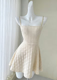 Stunning Mauve Textured Beige Mini Dress