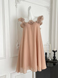 Elegant Pink Strapless Floral Mini Dress