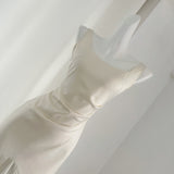 Timeless Ivory Satin Bodycon Maxi Dress